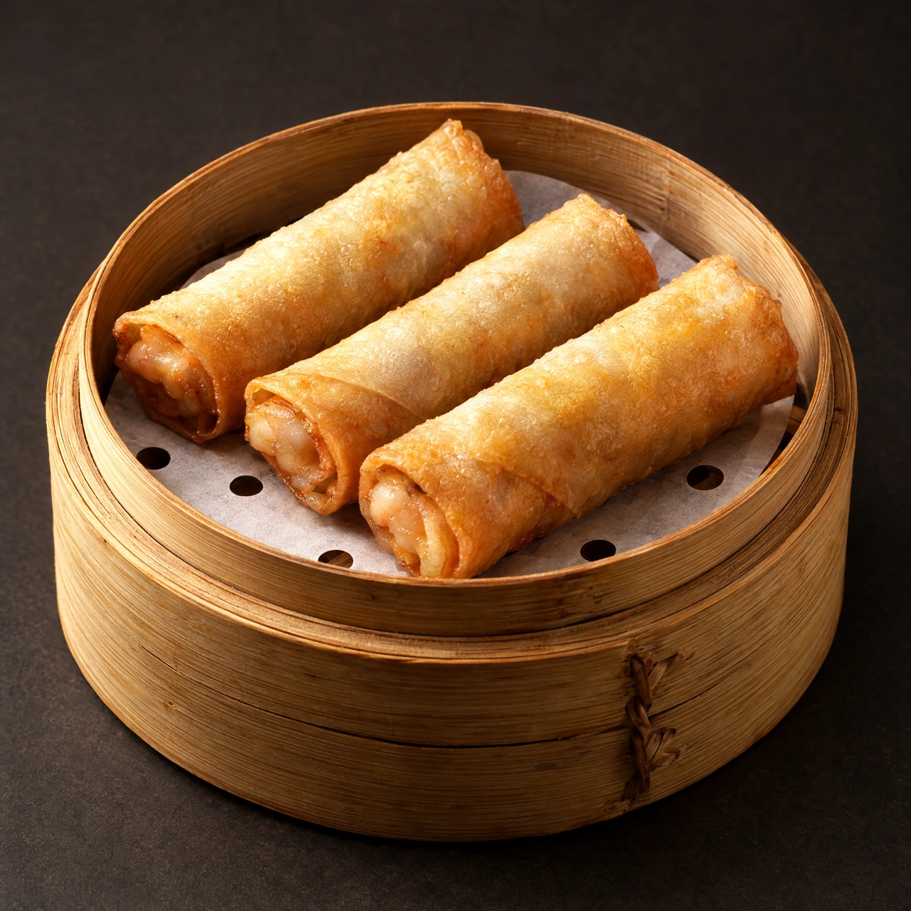 Lumpia Udang sebagai satu sajian, dari materi menu pemilik yang dirapikan menggunakan AI